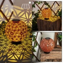 Hofstein Leonard Solarleuchte LED Rot, Schwarz, 1-flammig