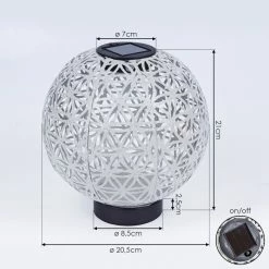 Hofstein Leonard Solarleuchte LED Schwarz, Weiß, 1-flammig -Günstiges Solarleuchten Geschäft leonard solarleuchte h3419229 3