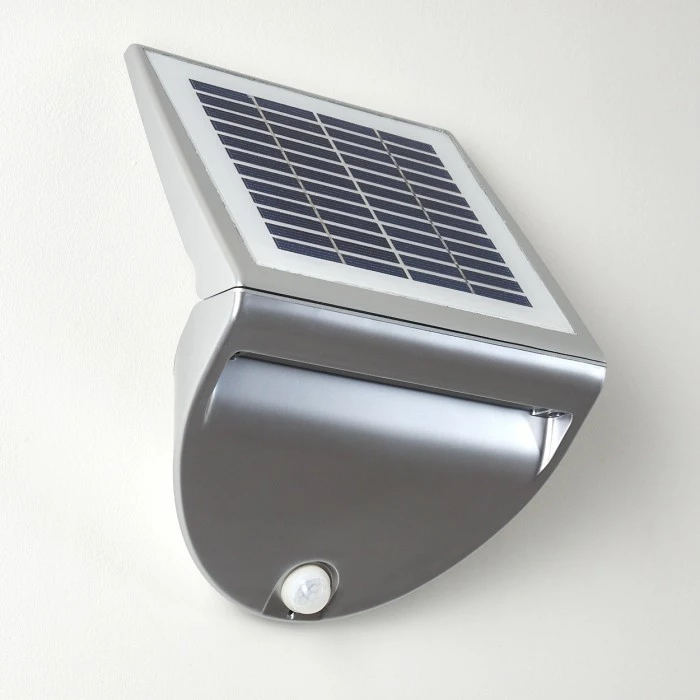 Hofstein Lesum Solar-Außenwandleuchte LED Silber, 1-flammig, Bewegungsmelder 11 Hofstein Lesum Solar-Außenwandleuchte LED Silber, 1-flammig, Bewegungsmelder – Bild 9