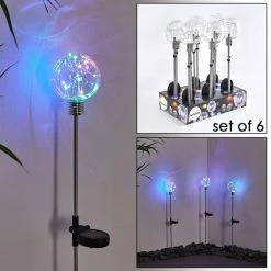 Hofstein Liberec 6er Set Solarleuchte LED Silber, 1-flammig, Farbwechsler