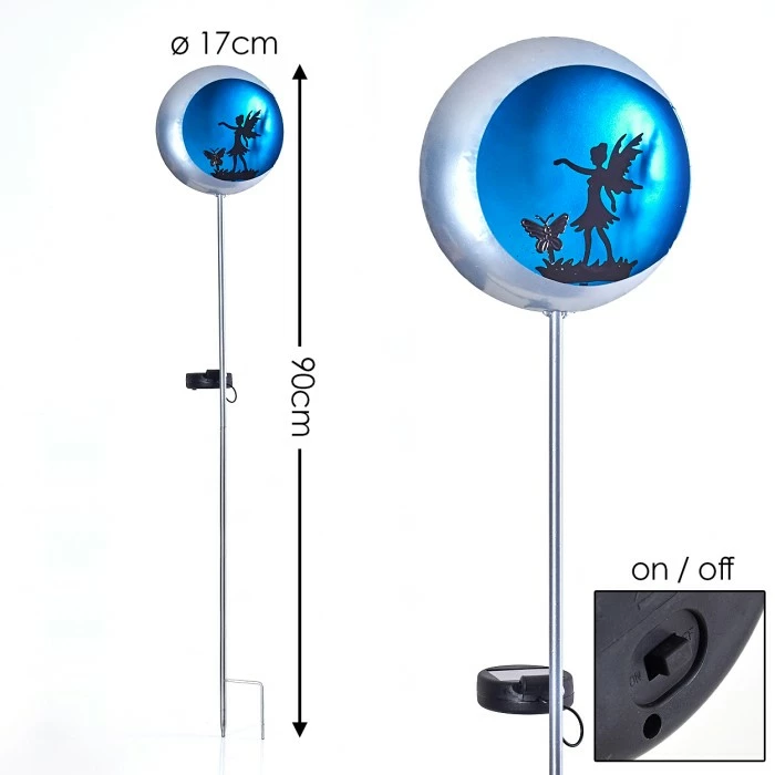 Hofstein Loano Solarleuchte LED Blau, Silber, 1-flammig 4 Hofstein Loano Solarleuchte LED Blau, Silber, 1-flammig – Bild 2