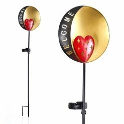 Hofstein Lodz Solarleuchte LED Rot, Schwarz-Gold, 1-flammig -Günstiges Solarleuchten Geschäft lodz solarleuchte h3371244 14