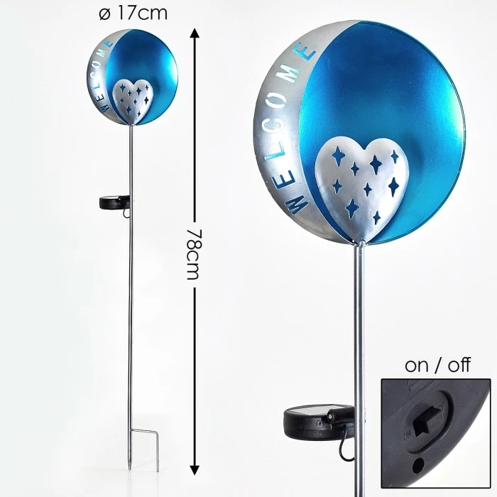 Hofstein Lodz Solarleuchte LED Blau, Schwarz, 1-flammig 4 Hofstein Lodz Solarleuchte LED Blau, Schwarz, 1-flammig – Bild 2