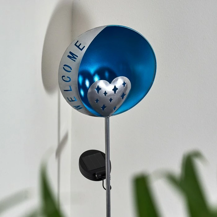 Hofstein Lodz Solarleuchte LED Blau, Schwarz, 1-flammig 12 Hofstein Lodz Solarleuchte LED Blau, Schwarz, 1-flammig – Bild 10