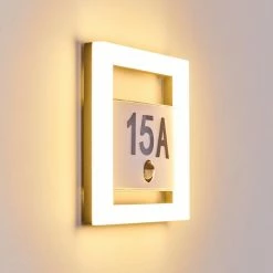 Hofstein Louisville Hausnummernleuchte LED Grau, 1-flammig, Bewegungsmelder -Günstiges Solarleuchten Geschäft louisville hausnummernleuchte h3303719 do1 12