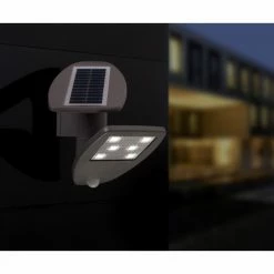 Lutec Lampen Lutec ZETA Solar-Außenwandleuchte LED Grau, 1-flammig, Bewegungsmelder