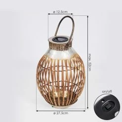 Hofstein Mazomanie Solarleuchte LED Rostfarben, Holz hell, 1-flammig -Günstiges Solarleuchten Geschäft mazomanie solarleuchte h3418529 3