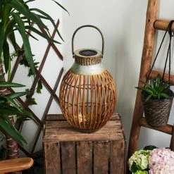 Hofstein Mazomanie Solarleuchte LED Rostfarben, Holz hell, 1-flammig -Günstiges Solarleuchten Geschäft mazomanie solarleuchte h3418529 9