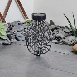 Hofstein Mesan Solar-Kugelleuchte LED Schwarz, Silber, 1-flammig -Günstiges Solarleuchten Geschäft mesan solar kugelleuchte h3428467 1