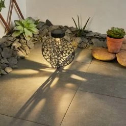 Hofstein Mesan Solar-Kugelleuchte LED Schwarz, Silber, 1-flammig -Günstiges Solarleuchten Geschäft mesan solar kugelleuchte h3428467 8