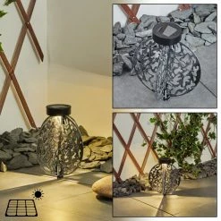 Hofstein Mesan Solar-Kugelleuchte LED Schwarz, Silber, 1-flammig