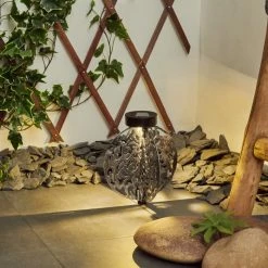 Hofstein Mesan Solar-Kugelleuchte LED Schwarz, Silber, 1-flammig -Günstiges Solarleuchten Geschäft mesan solar kugelleuchte h3435496 6