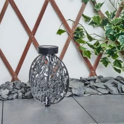 Hofstein Mesan Solar-Kugelleuchte LED Schwarz, Silber, 1-flammig -Günstiges Solarleuchten Geschäft mesan solar kugelleuchte h3435496 9