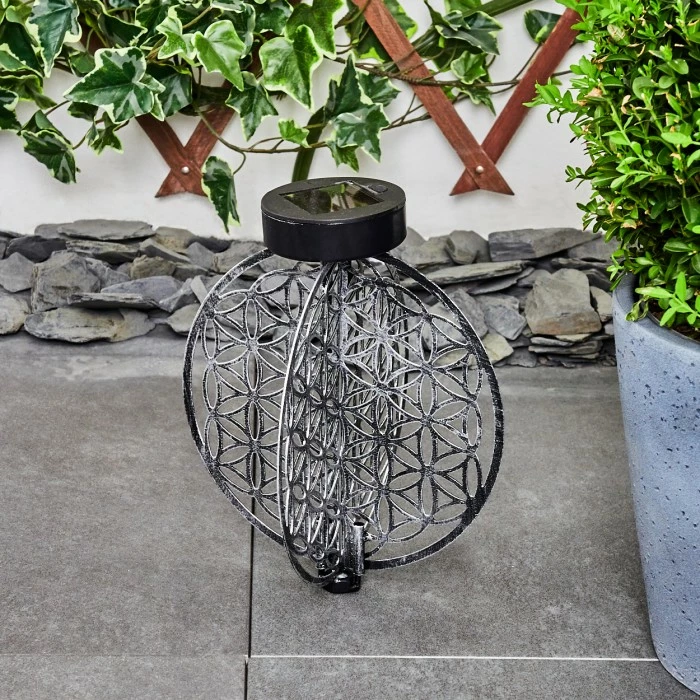 Hofstein Mésan Solarleuchte LED Schwarz, Silber, 1-flammig 4 Hofstein Mésan Solarleuchte LED Schwarz, Silber, 1-flammig – Bild 2