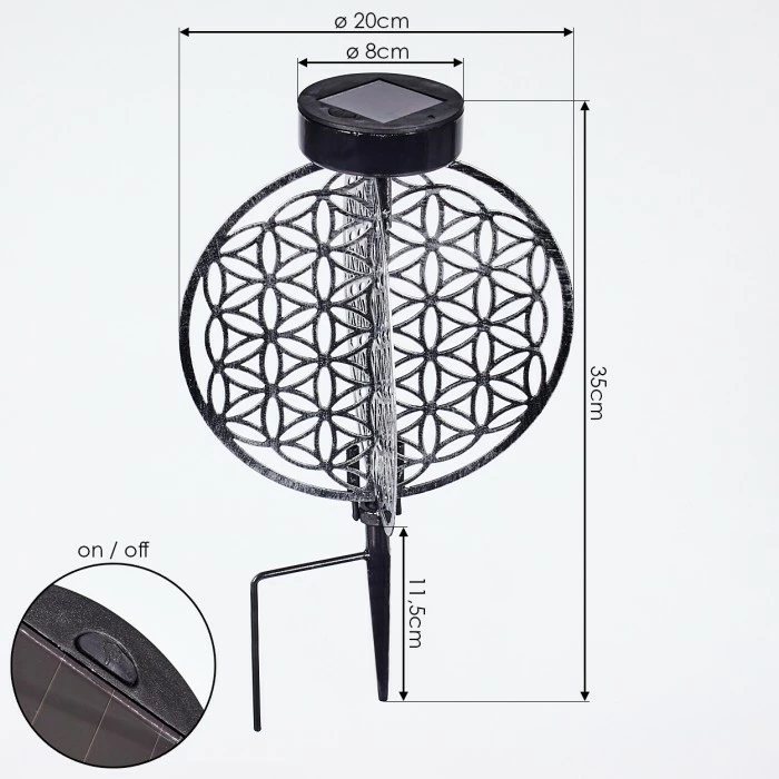 Hofstein Mésan Solarleuchte LED Schwarz, Silber, 1-flammig 6 Hofstein Mésan Solarleuchte LED Schwarz, Silber, 1-flammig – Bild 4