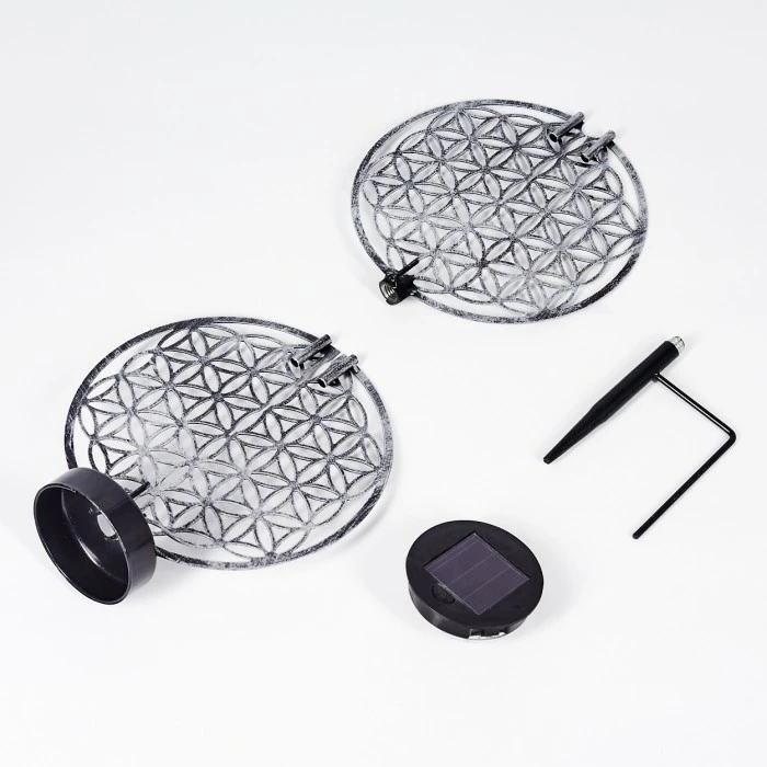 Hofstein Mésan Solarleuchte LED Schwarz, Silber, 1-flammig 7 Hofstein Mésan Solarleuchte LED Schwarz, Silber, 1-flammig – Bild 5