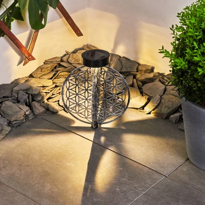 Hofstein Mésan Solarleuchte LED Schwarz, Silber, 1-flammig 9 Hofstein Mésan Solarleuchte LED Schwarz, Silber, 1-flammig – Bild 7