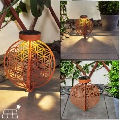 Hofstein Mésan Solarleuchte LED Schwarz, Rostfarben, 1-flammig