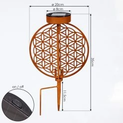 Hofstein Mésan Solarleuchte LED Schwarz, Rostfarben, 1-flammig -Günstiges Solarleuchten Geschäft mesan solarleuchte h3394700 3