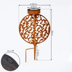 Hofstein Mésan Solarleuchte LED Schwarz, Rostfarben, 1-flammig -Günstiges Solarleuchten Geschäft mesan solarleuchte h3394724 3