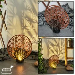 Hofstein Mesan Solarleuchte LED Schwarz, Rostfarben, 2-flammig