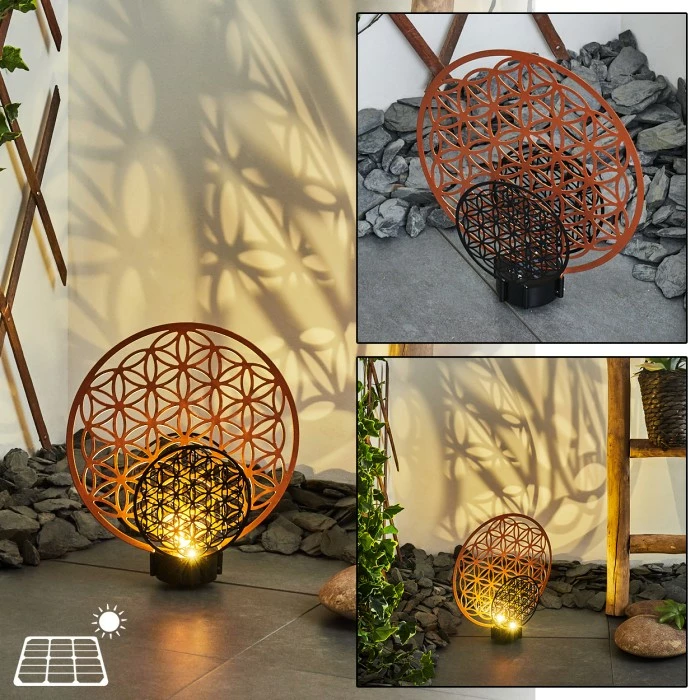 Hofstein Mesan Solarleuchte LED Schwarz, Rostfarben, 2-flammig 3 Hofstein Mesan Solarleuchte LED Schwarz, Rostfarben, 2-flammig