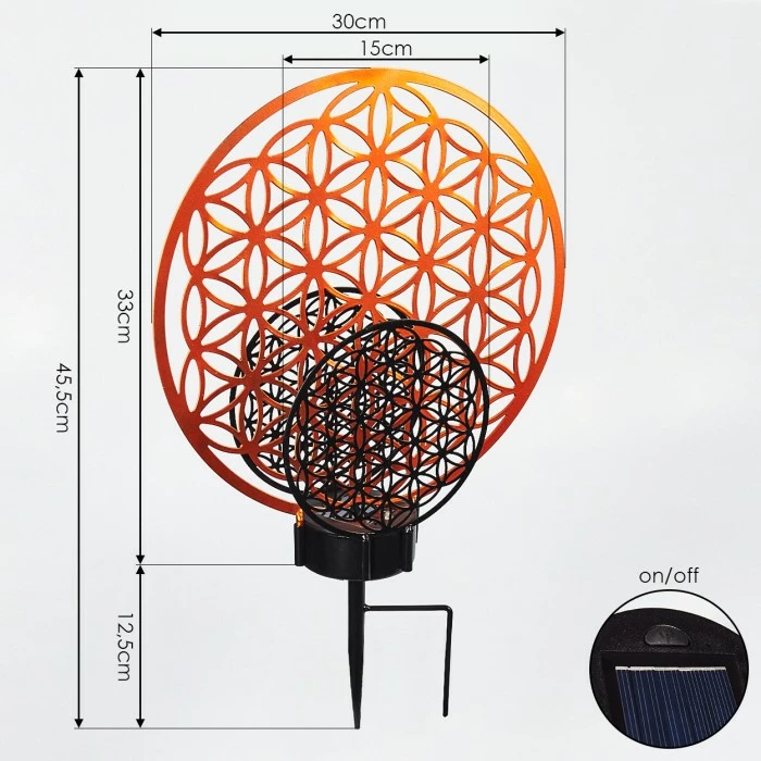 Hofstein Mesan Solarleuchte LED Schwarz, Rostfarben, 2-flammig 6 Hofstein Mesan Solarleuchte LED Schwarz, Rostfarben, 2-flammig – Bild 4