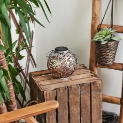 Hofstein Moreland Solar-Kugelleuchte LED Schwarz, Silber, Kupferfarben, 1-flammig -Günstiges Solarleuchten Geschäft moreland solar kugelleuchte h3427118 10