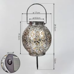 Hofstein Moreland Solar-Kugelleuchte LED Schwarz, Silber, Gold, 1-flammig -Günstiges Solarleuchten Geschäft moreland solar kugelleuchte h3427217 3