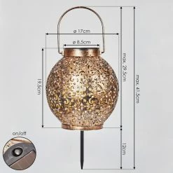 Hofstein Moreland Solar-Kugelleuchte LED Schwarz, Kupferfarben, 1-flammig -Günstiges Solarleuchten Geschäft moreland solar kugelleuchte h3429334 3