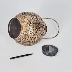 Hofstein Moreland Solar-Kugelleuchte LED Schwarz, Kupferfarben, 1-flammig -Günstiges Solarleuchten Geschäft moreland solar kugelleuchte h3429334 4