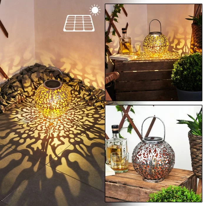 Hofstein Moreland Solarleuchte LED Schwarz, Silber, Kupferfarben, 1-flammig 3 Hofstein Moreland Solarleuchte LED Schwarz, Silber, Kupferfarben, 1-flammig