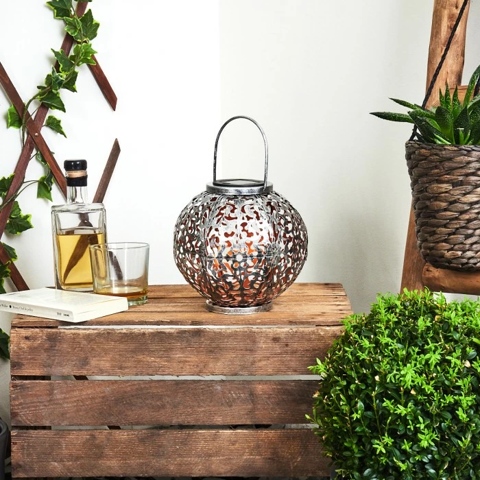 Hofstein Moreland Solarleuchte LED Schwarz, Silber, Kupferfarben, 1-flammig 4 Hofstein Moreland Solarleuchte LED Schwarz, Silber, Kupferfarben, 1-flammig – Bild 2