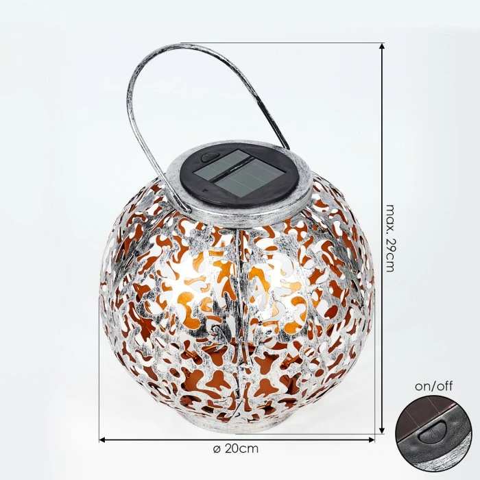 Hofstein Moreland Solarleuchte LED Schwarz, Silber, Kupferfarben, 1-flammig 6 Hofstein Moreland Solarleuchte LED Schwarz, Silber, Kupferfarben, 1-flammig – Bild 4