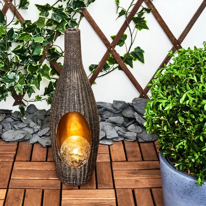 Hofstein Otterstad Solarleuchte LED Braun, Gold, 1-flammig 4 Hofstein Otterstad Solarleuchte LED Braun, Gold, 1-flammig – Bild 2