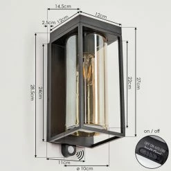 Hofstein Palanga Außenwandleuchte LED Schwarz, 1-flammig, Bewegungsmelder 21 Hofstein Palanga Außenwandleuchte LED Schwarz, 1-flammig, Bewegungsmelder -Günstiges Solarleuchten Geschäft palanga aussenwandleuchte h3588666 9