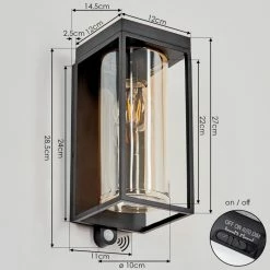 Hofstein Palanga Außenwandleuchte LED Schwarz, 1-flammig, Bewegungsmelder -Günstiges Solarleuchten Geschäft palanga aussenwandleuchte h3588680 9