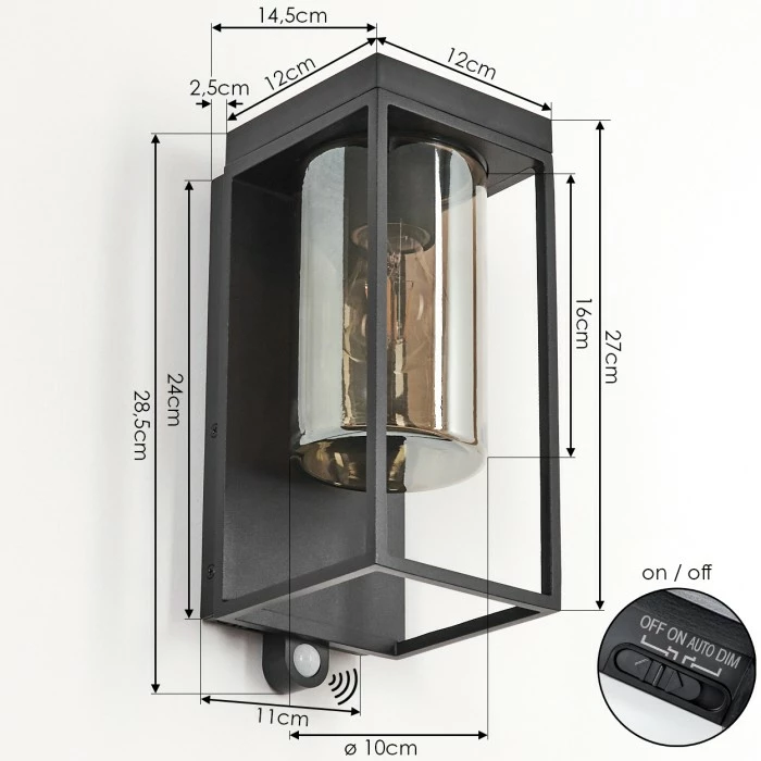 Hofstein Palanga Außenwandleuchte LED Schwarz, 1-flammig, Bewegungsmelder 12 Hofstein Palanga Außenwandleuchte LED Schwarz, 1-flammig, Bewegungsmelder – Bild 10