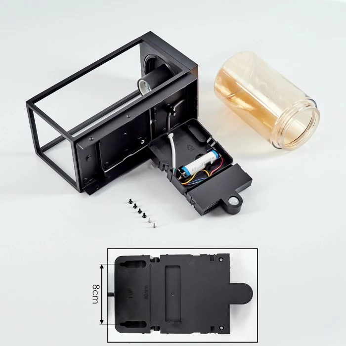 Hofstein Palanga Außenwandleuchte LED Schwarz, 1-flammig, Bewegungsmelder 6 Hofstein Palanga Außenwandleuchte LED Schwarz, 1-flammig, Bewegungsmelder – Bild 4