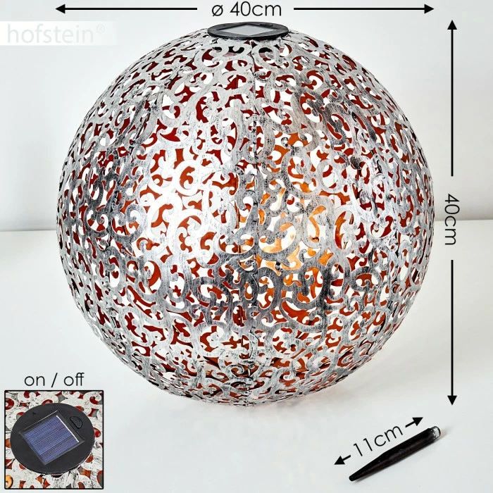 Hofstein Paradiski Solarleuchte LED Silber, Kupferfarben, 1-flammig 4 Hofstein Paradiski Solarleuchte LED Silber, Kupferfarben, 1-flammig – Bild 2