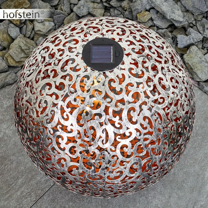Hofstein Paradiski Solarleuchte LED Silber, Kupferfarben, 1-flammig 8 Hofstein Paradiski Solarleuchte LED Silber, Kupferfarben, 1-flammig – Bild 6