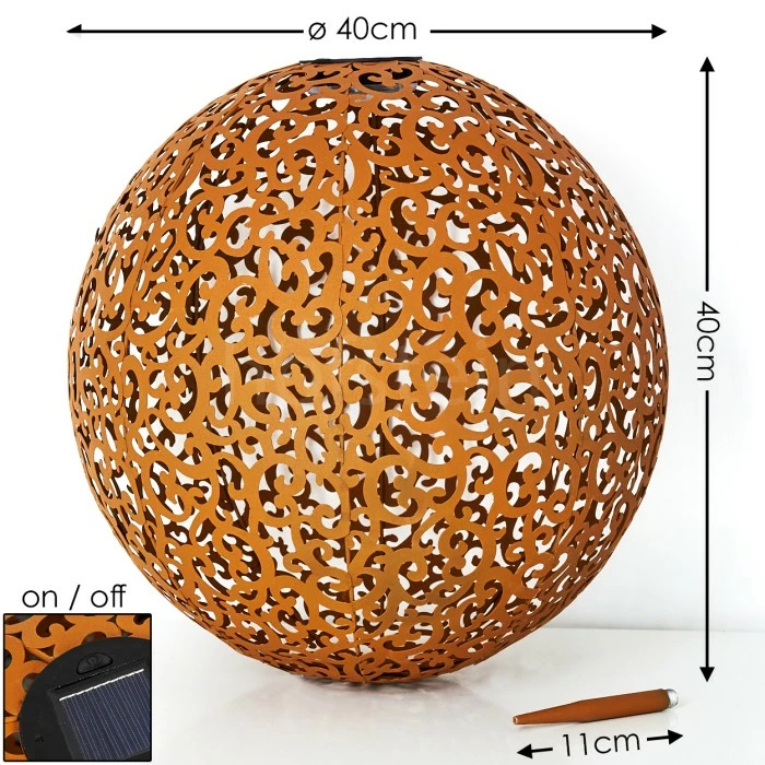 Hofstein Paradiski Solarleuchte LED Rostfarben, 1-flammig 4 Hofstein Paradiski Solarleuchte LED Rostfarben, 1-flammig – Bild 2