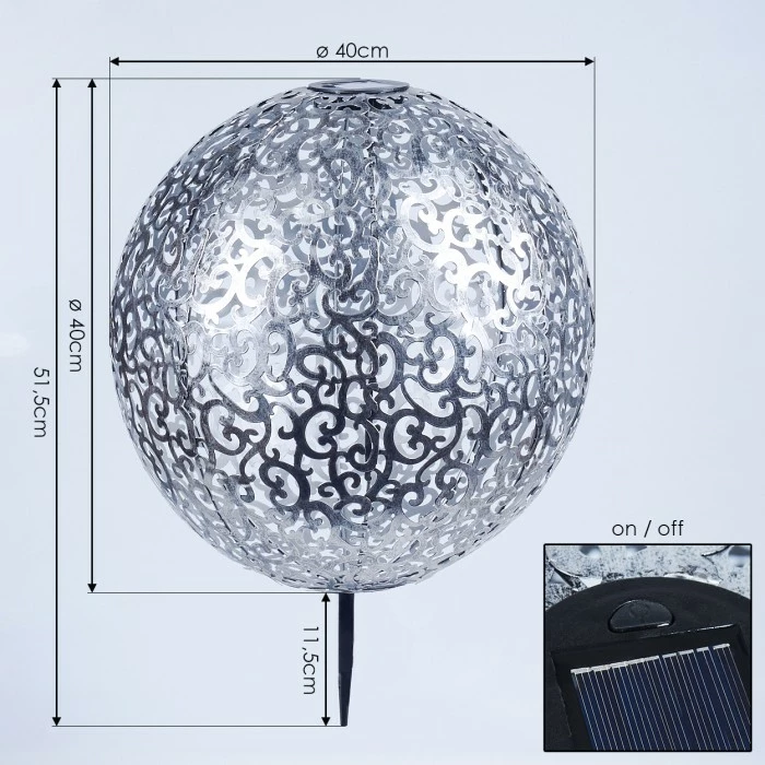 Hofstein Paradiski Solarleuchte LED Silber, 1-flammig 6 Hofstein Paradiski Solarleuchte LED Silber, 1-flammig – Bild 4