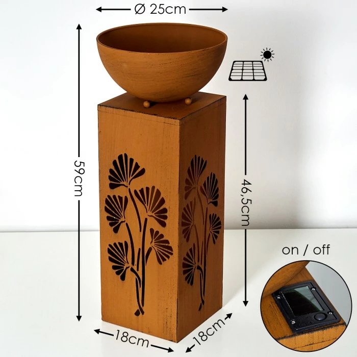 Hofstein Parikia Solarleuchte LED Rostfarben, 1-flammig 4 Hofstein Parikia Solarleuchte LED Rostfarben, 1-flammig – Bild 2