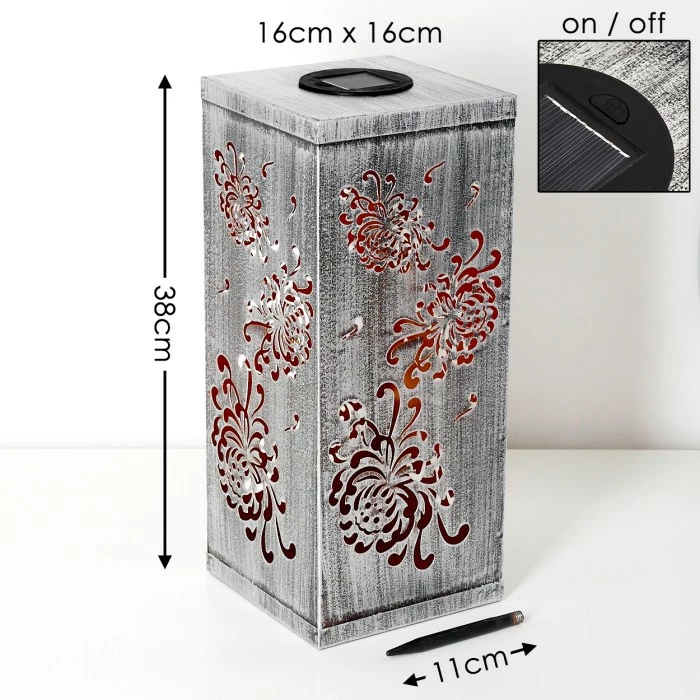 Hofstein Parikia Solarleuchte LED Silber, 1-flammig 4 Hofstein Parikia Solarleuchte LED Silber, 1-flammig – Bild 2