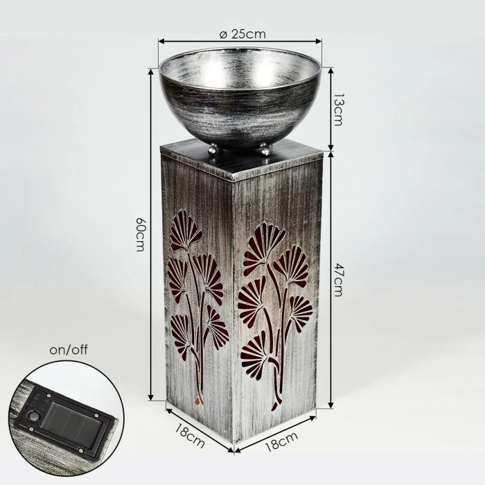 Hofstein Parikia Solarleuchte LED Schwarz, Silber, Kupferfarben, 1-flammig 6 Hofstein Parikia Solarleuchte LED Schwarz, Silber, Kupferfarben, 1-flammig – Bild 4