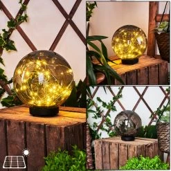 Hofstein Pollenca Solar-Kugelleuchte LED Schwarz, 30-flammig