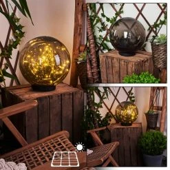 Hofstein Pollenca Solar-Tischleuchte LED Schwarz, 50-flammig