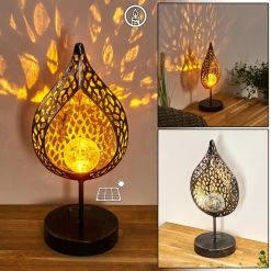 Hofstein Protaras Solarleuchte LED Schwarz-Gold, 1-flammig