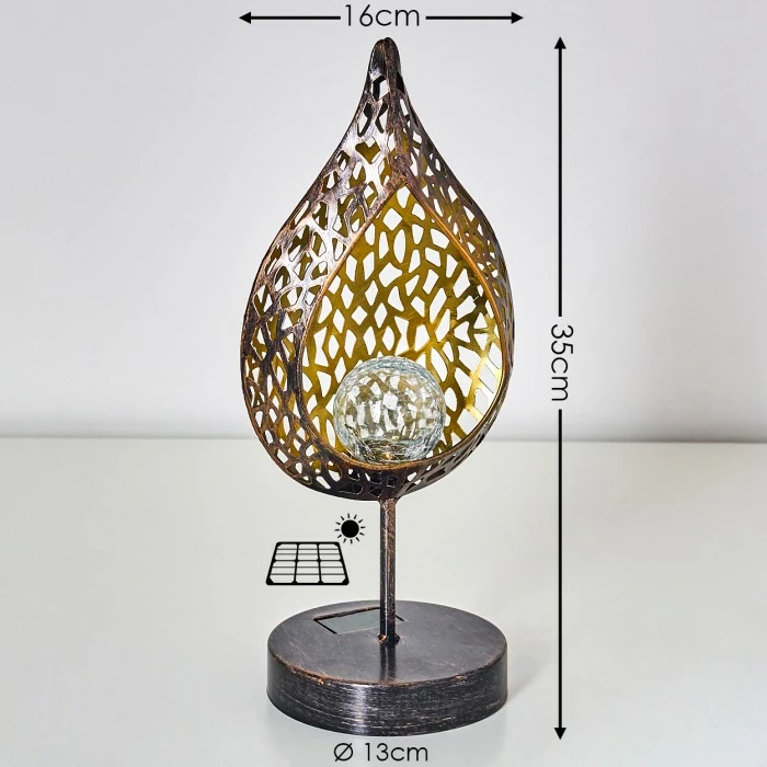 Hofstein Protaras Solarleuchte LED Schwarz-Gold, 1-flammig 4 Hofstein Protaras Solarleuchte LED Schwarz-Gold, 1-flammig – Bild 2